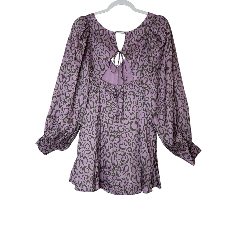 For Love&Lemons Mini Dress Women's Medium Balloon Long‎ Sleeve Empire Waist  New - Picture 3 of 11
